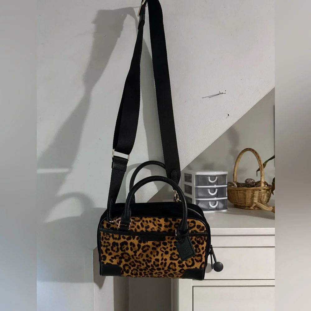 Cole Haan Leopard hair calf  leather satchel New